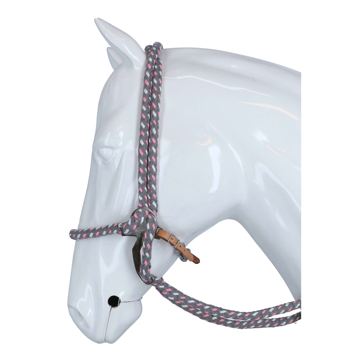 F.R.A. Hackamore Bridle Jaspis Cotton Pink/grey/white