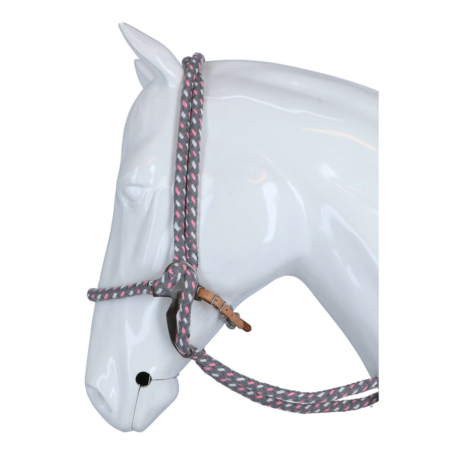 F.R.A. Hackamore Bridle Jaspis Cotton Pink/grey/white