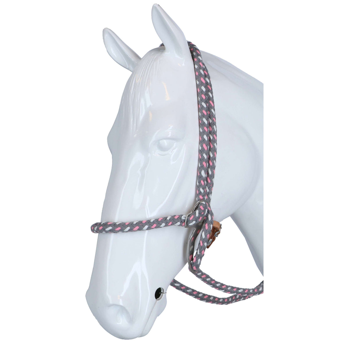 F.R.A. Hackamore Bridle Jaspis Cotton Pink/grey/white