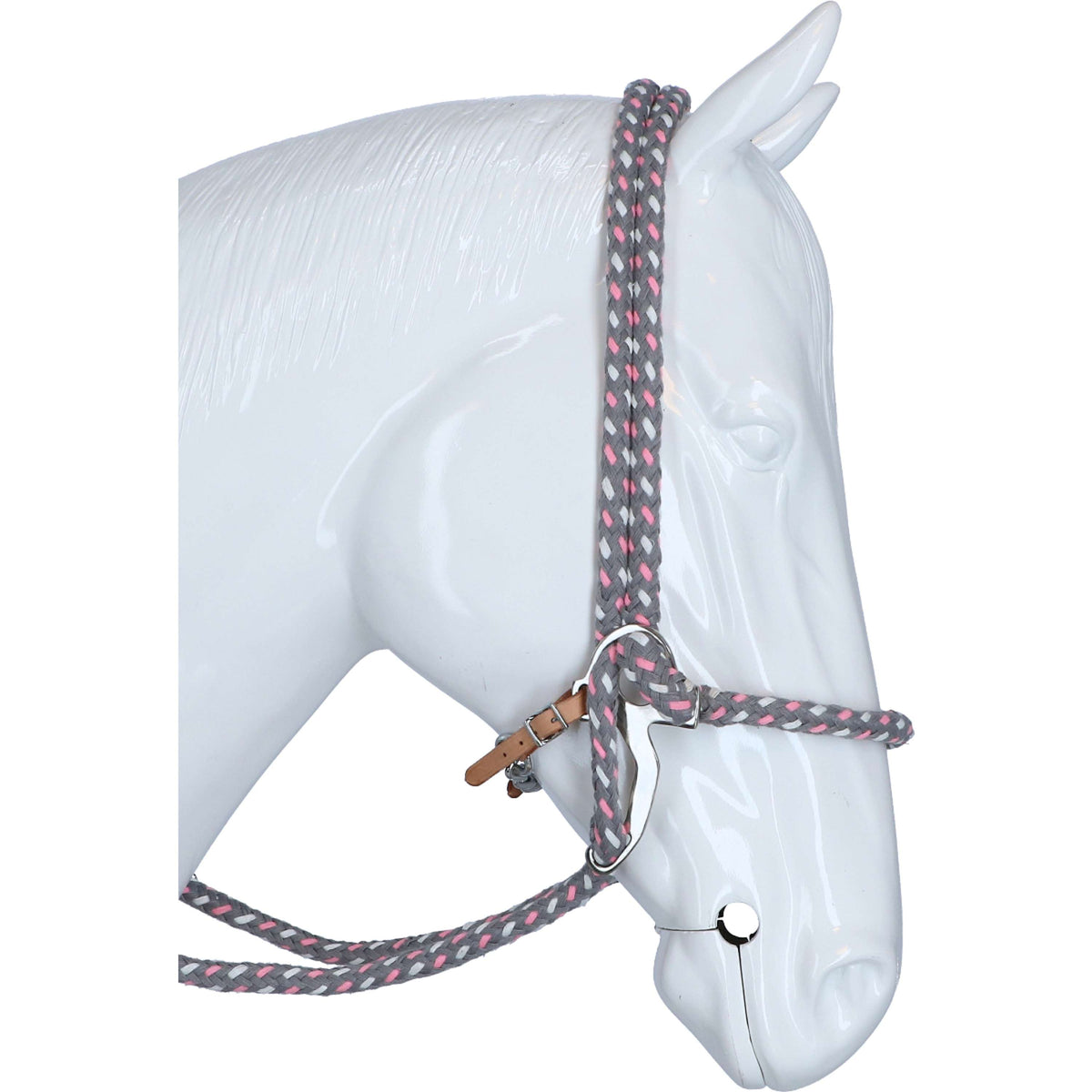 F.R.A. Hackamore Bridle Jaspis Cotton Pink/grey/white