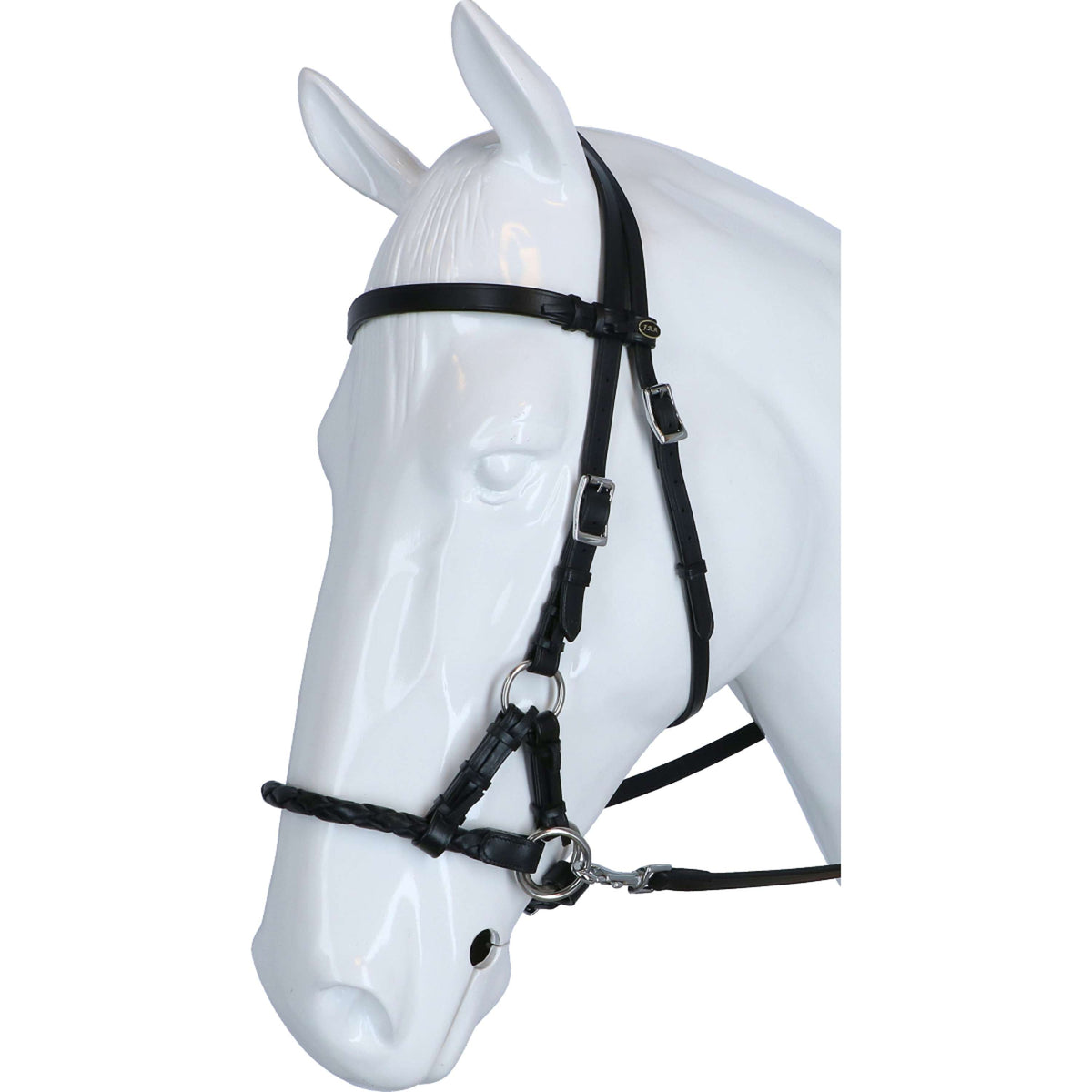 F.R.A. Bit-less Bridle Pariba Side Pull Leather Reins Black