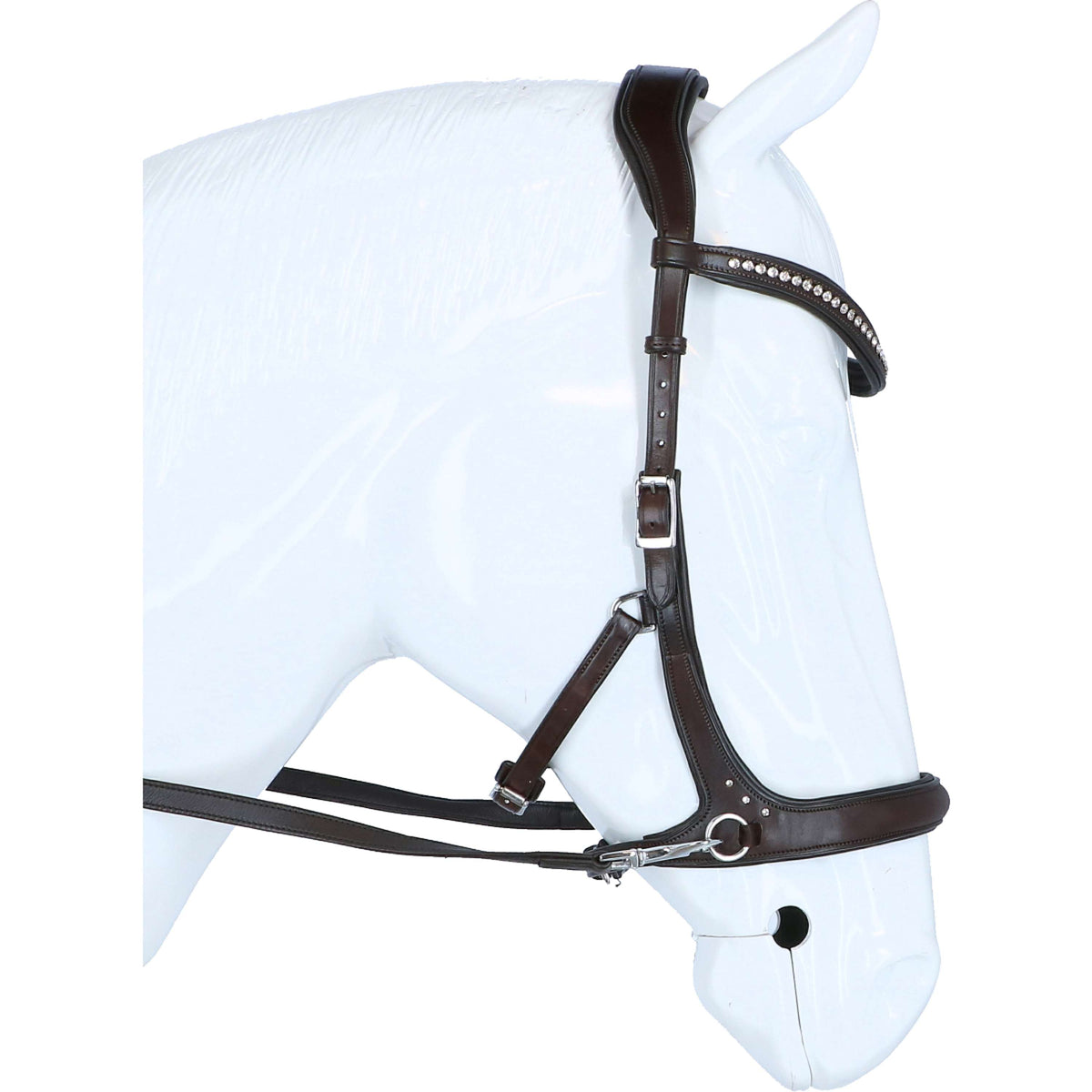 F.R.A. Bit-less Bridle Rebecca Side Pull Softleather Reins Havana