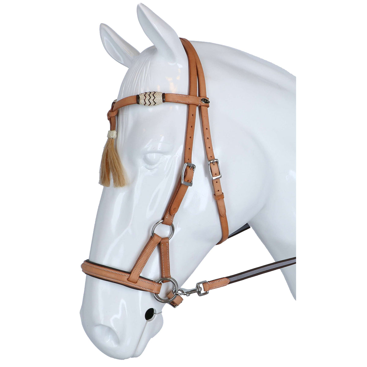 F.R.A. Bit-less Bridle Shango Side Pull Western Look Naturel