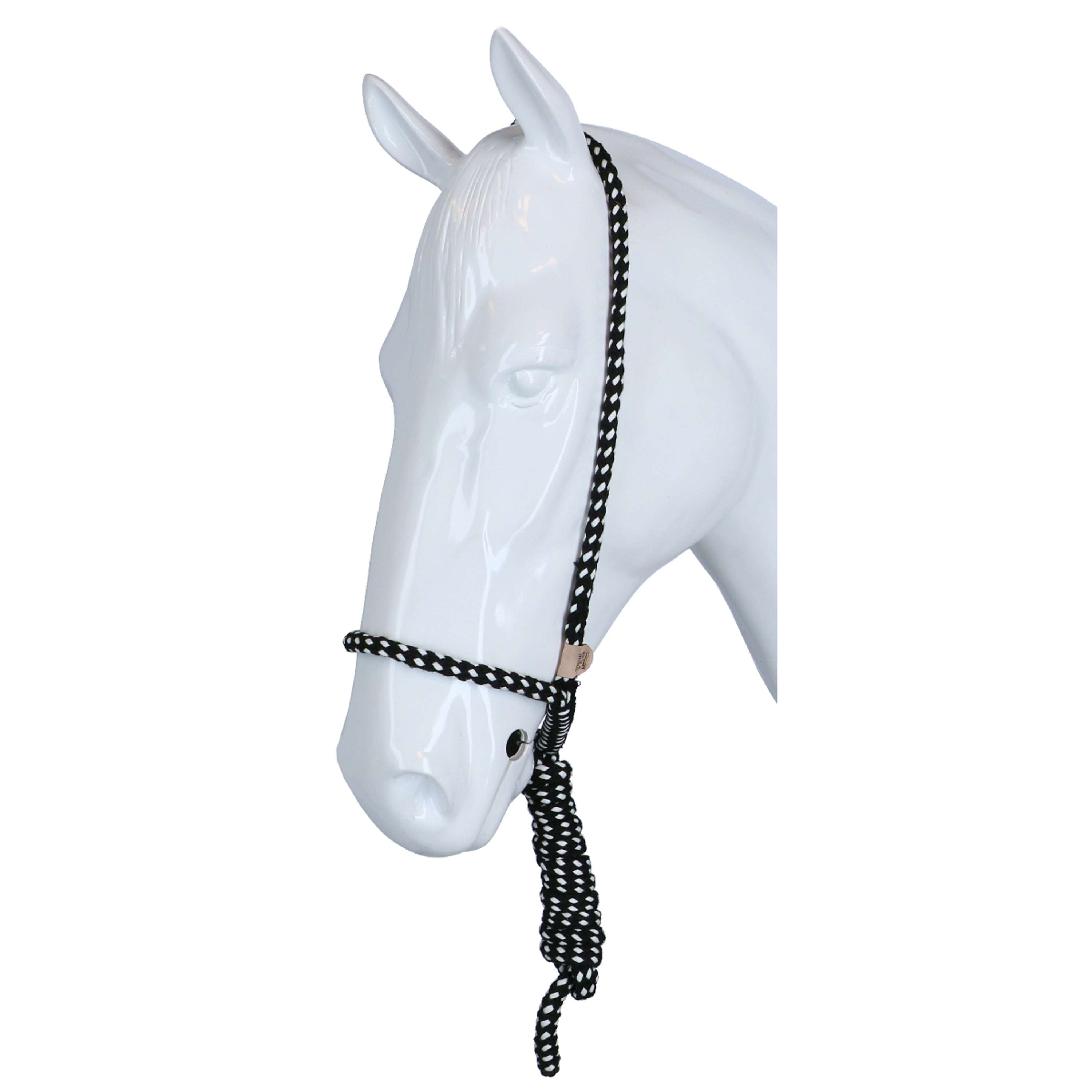 F.R.A. Lead Halter Shiraz with Attached Lead Rope Black/White