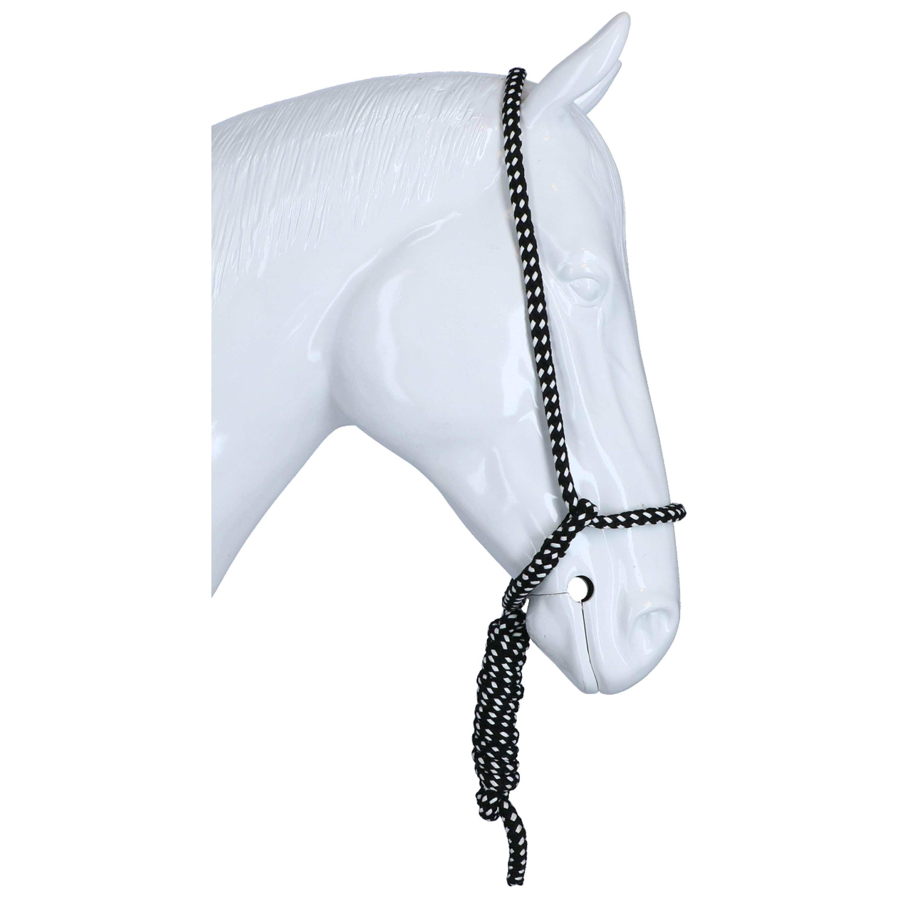 F.R.A. Lead Halter Shiraz with Attached Lead Rope Black/White