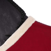 EQUITHÈME Fleece Rug Teddy Burgundy/white