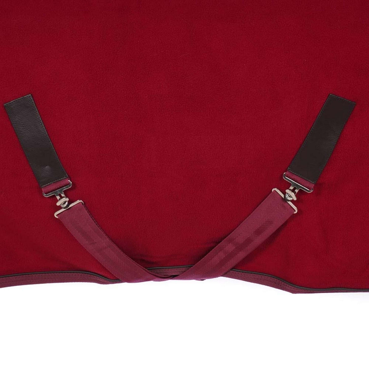 EQUITHÈME Fleece Rug Teddy Burgundy/white