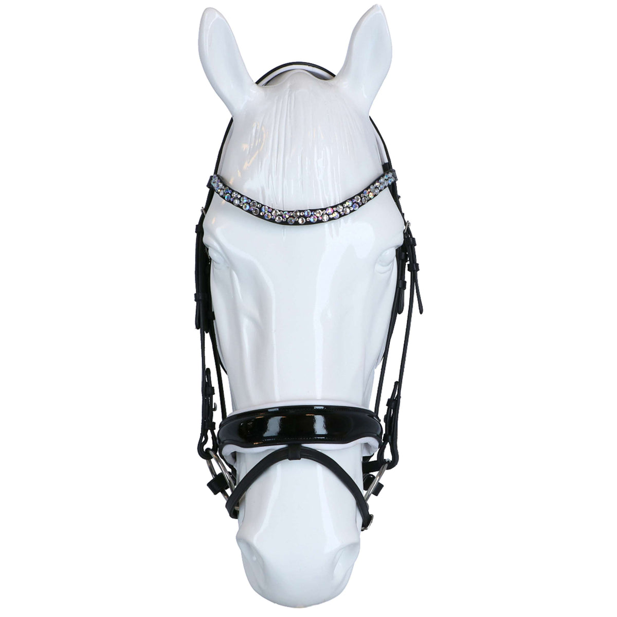 HB Showtime Bridle Fancy Lacquer Black/White