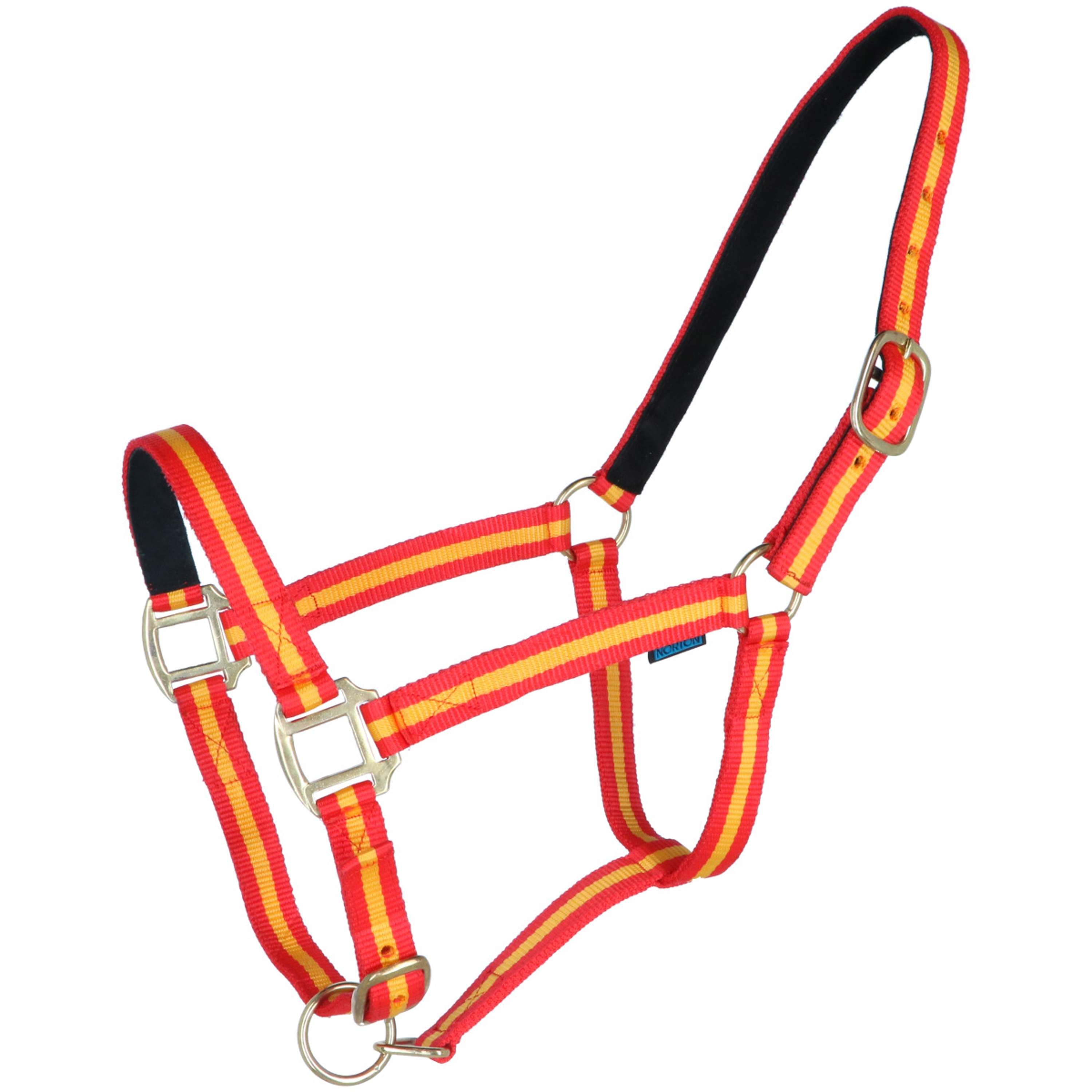 Norton Halter Nylon with Leather Lined Red/Yellow
