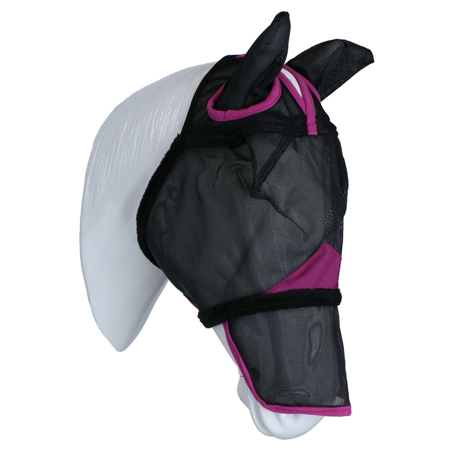 WeatherBeeta Fly Mask ComFiTec Deluxe Durable Mesh with Ears and Nose Black/Purple
