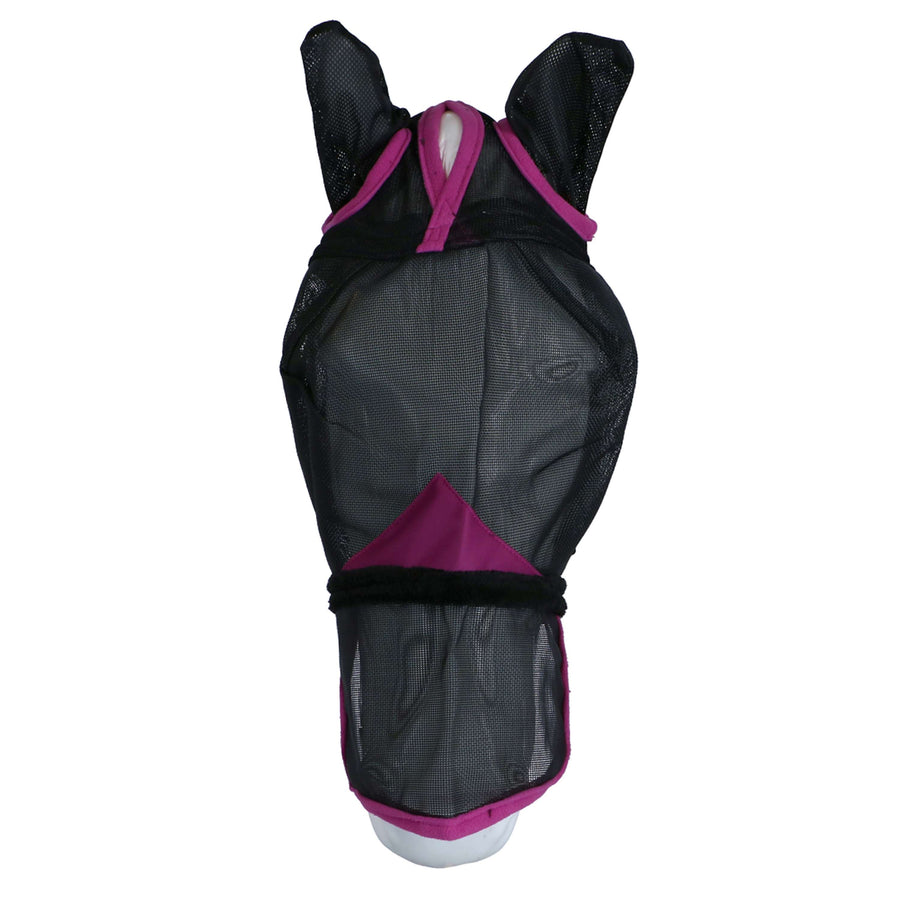 WeatherBeeta Fly Mask ComFiTec Deluxe Durable Mesh with Ears and Nose Black/Purple
