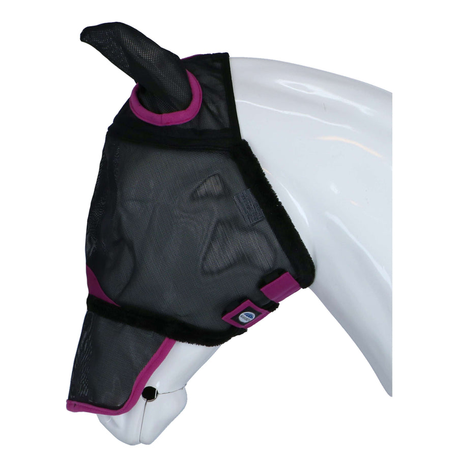 WeatherBeeta Fly Mask ComFiTec Deluxe Durable Mesh with Ears and Nose Black/Purple