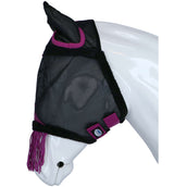 Weatherbeeta Fly Mask Comfitec Deluxe Durable Mesh with Ears and Tassels Black/Purple