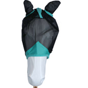 Weatherbeeta Fly Mask Comfitec Deluxe Fine Mesh with Ears Black / Turquoise