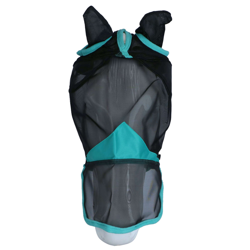 WeatherBeeta Fly Mask ComFiTec Deluxe Fine Mesh with Ears and Nose Black / Turquoise
