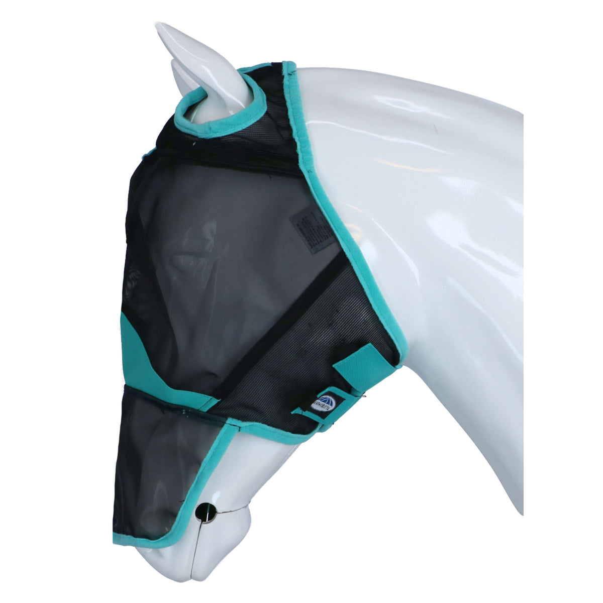 Weatherbeeta Fly Mask Comfitec Deluxe Fine Mesh with Nose Black / Turquoise