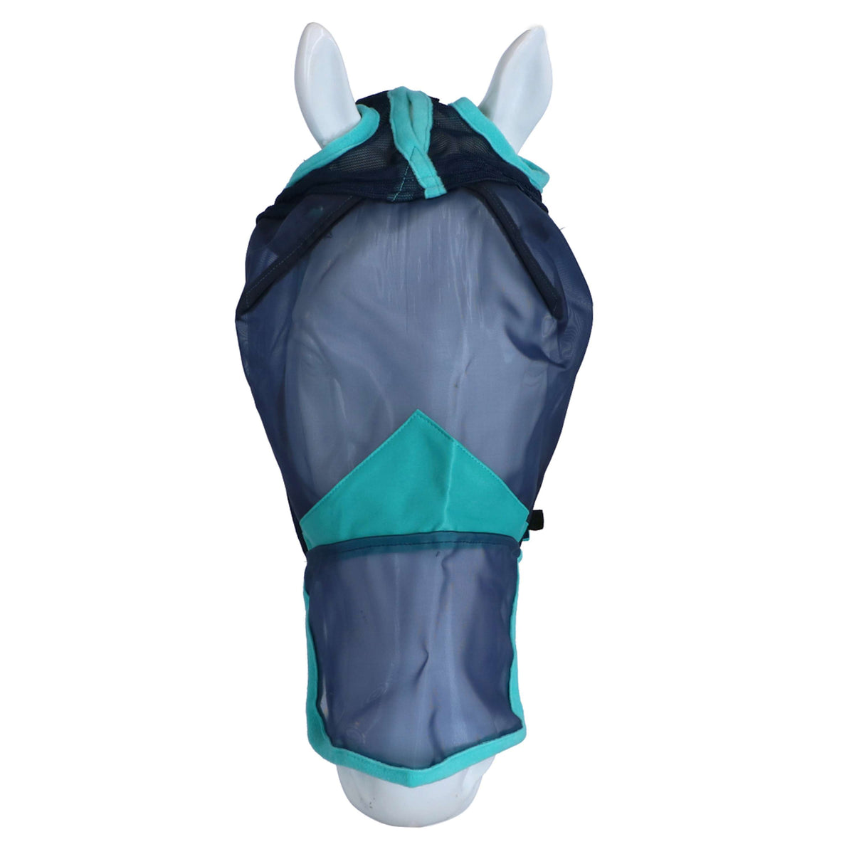 Weatherbeeta Fly Mask Comfitec Deluxe Fine Mesh with Nose Navy/Turquoise