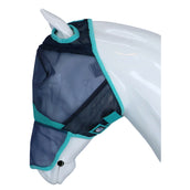 Weatherbeeta Fly Mask Comfitec Deluxe Fine Mesh with Nose Navy/Turquoise