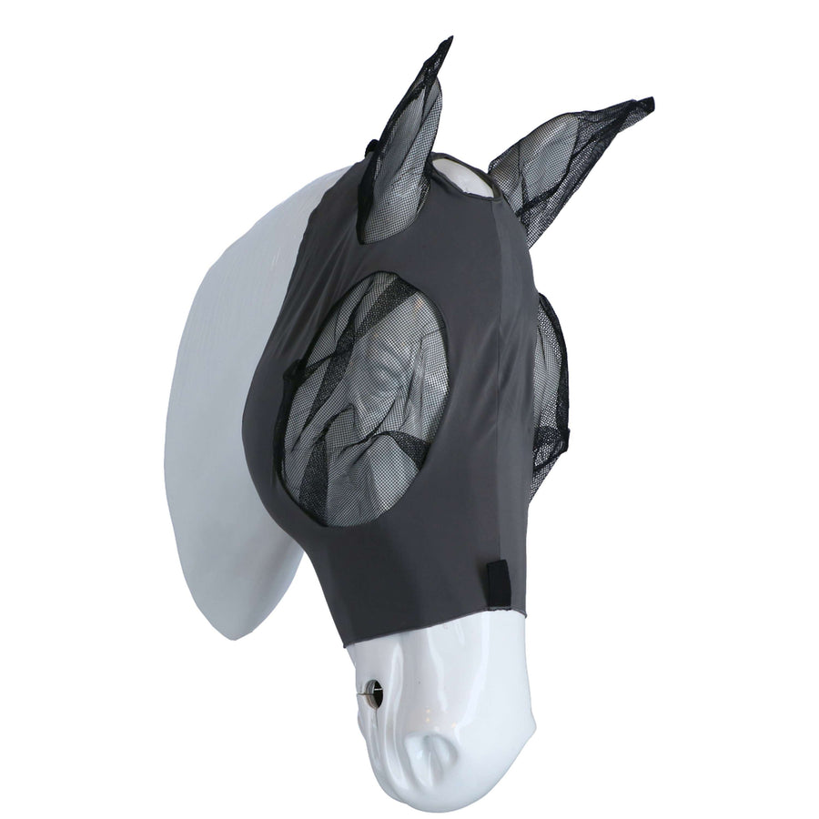 WeatherBeeta Fly Mask Deluxe Stretch Bug with Ears Grey/Black
