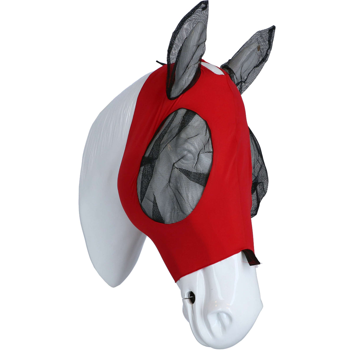 Weatherbeeta Fly Mask Deluxe Stretch Bug with Ears Red/Black