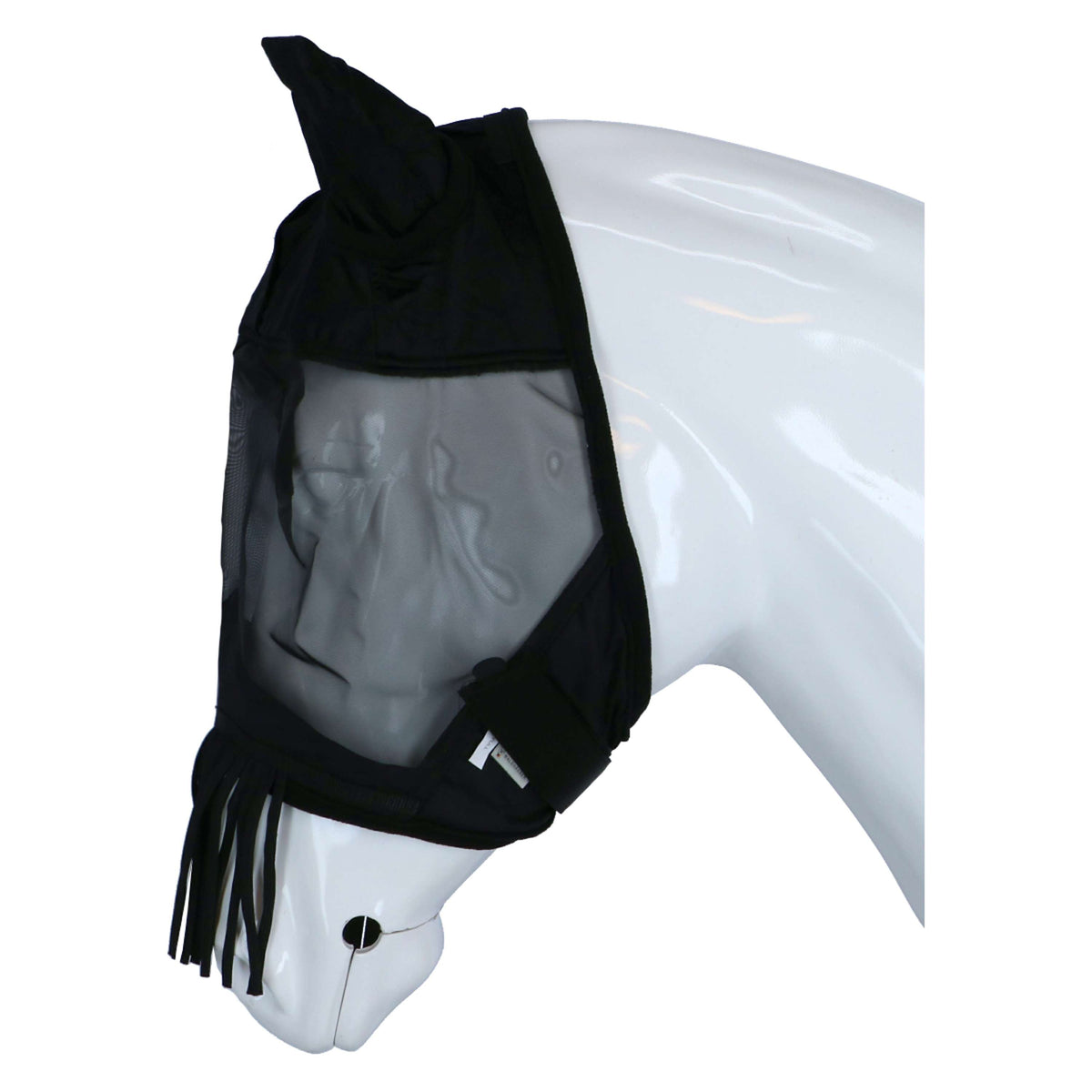 Waldhausen Fly Mask Premium with Ears and Tassels Black