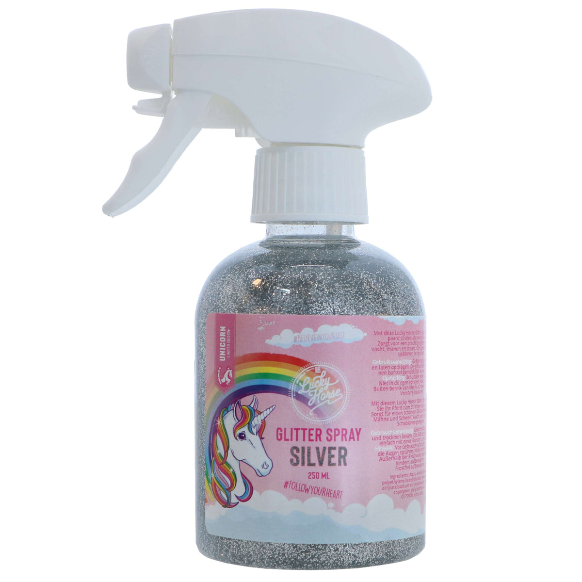 Lucky Horse Glitter Spray Unicorn Silver