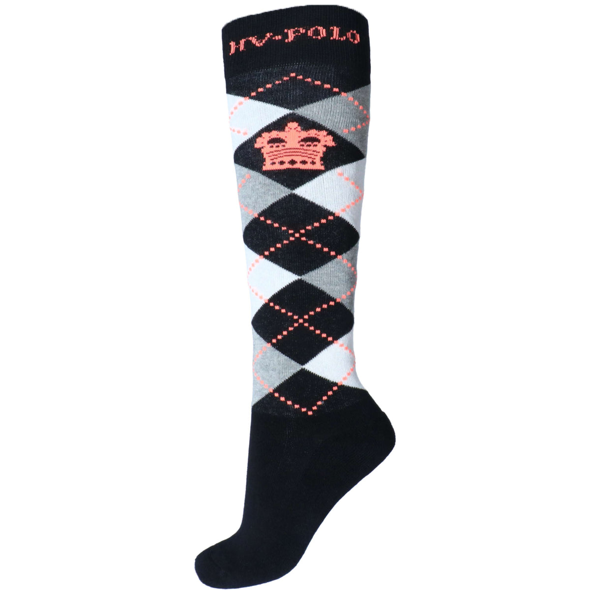 HV Polo Socks Argyle Black/Silvergrey Melange/Rose