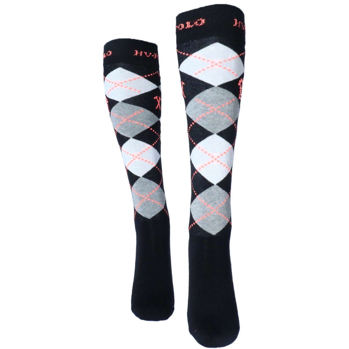 HV Polo Socks Argyle Black/Silvergrey Melange/Rose