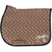 Pénélope Saddlepad Velours Jumping taupe/zwart