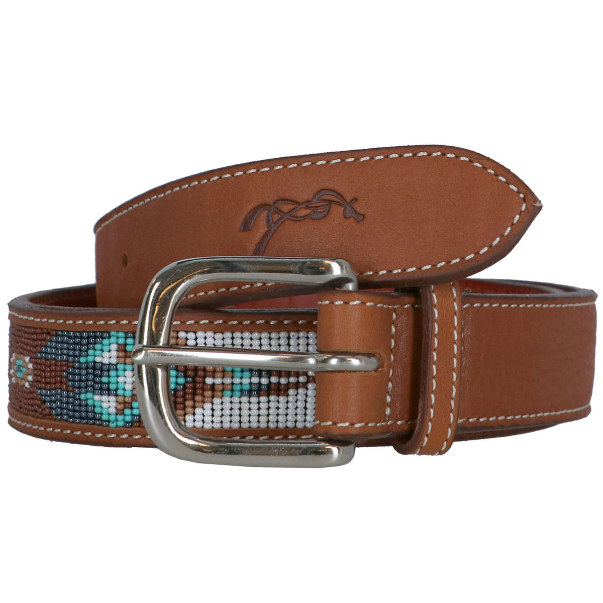 Pénélope Belt Pearl Cognac/Turquoise