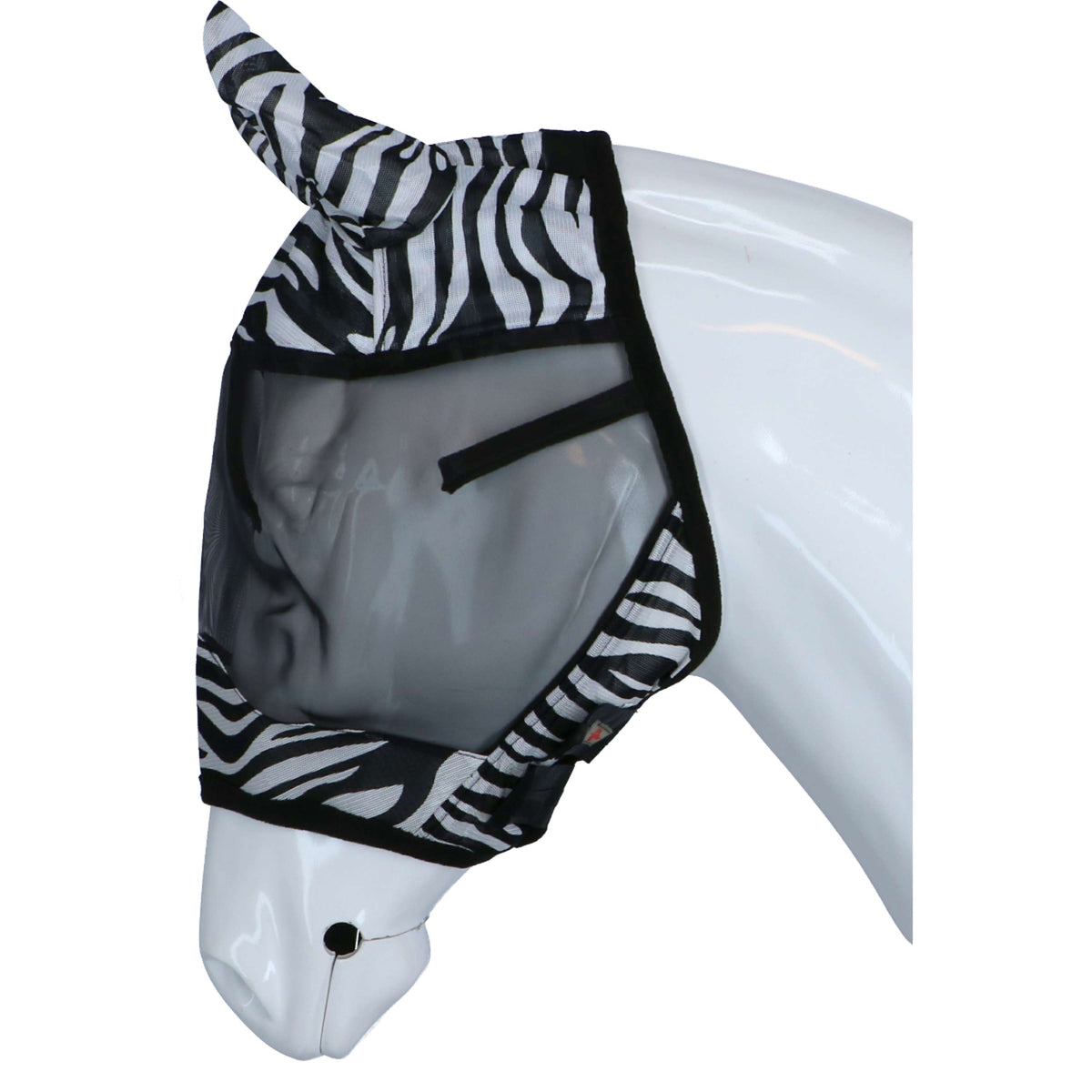 RugBe by Covalliero Fly Mask with Ear Protection Black Zebra