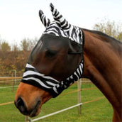 RugBe by Covalliero Fly Mask with Ear Protection Black Zebra