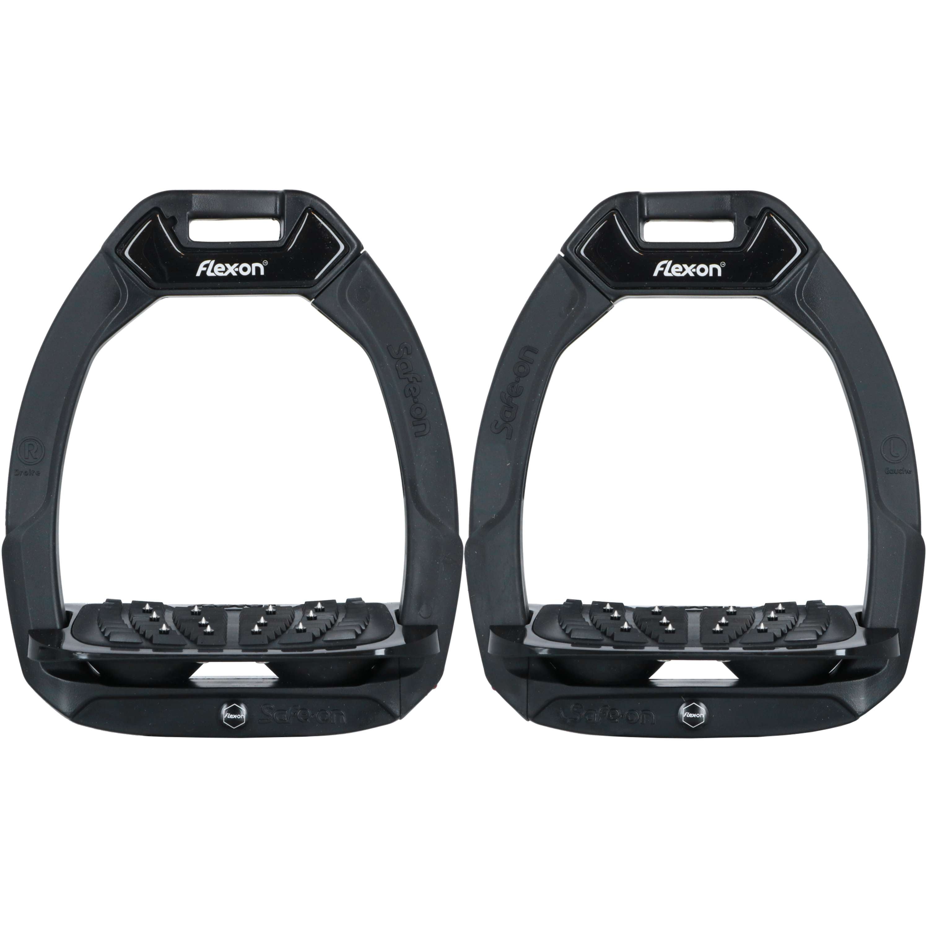 Flex-On Safety Stirrups Safe-On Inclined Ultra Grip Black/BlackBlack