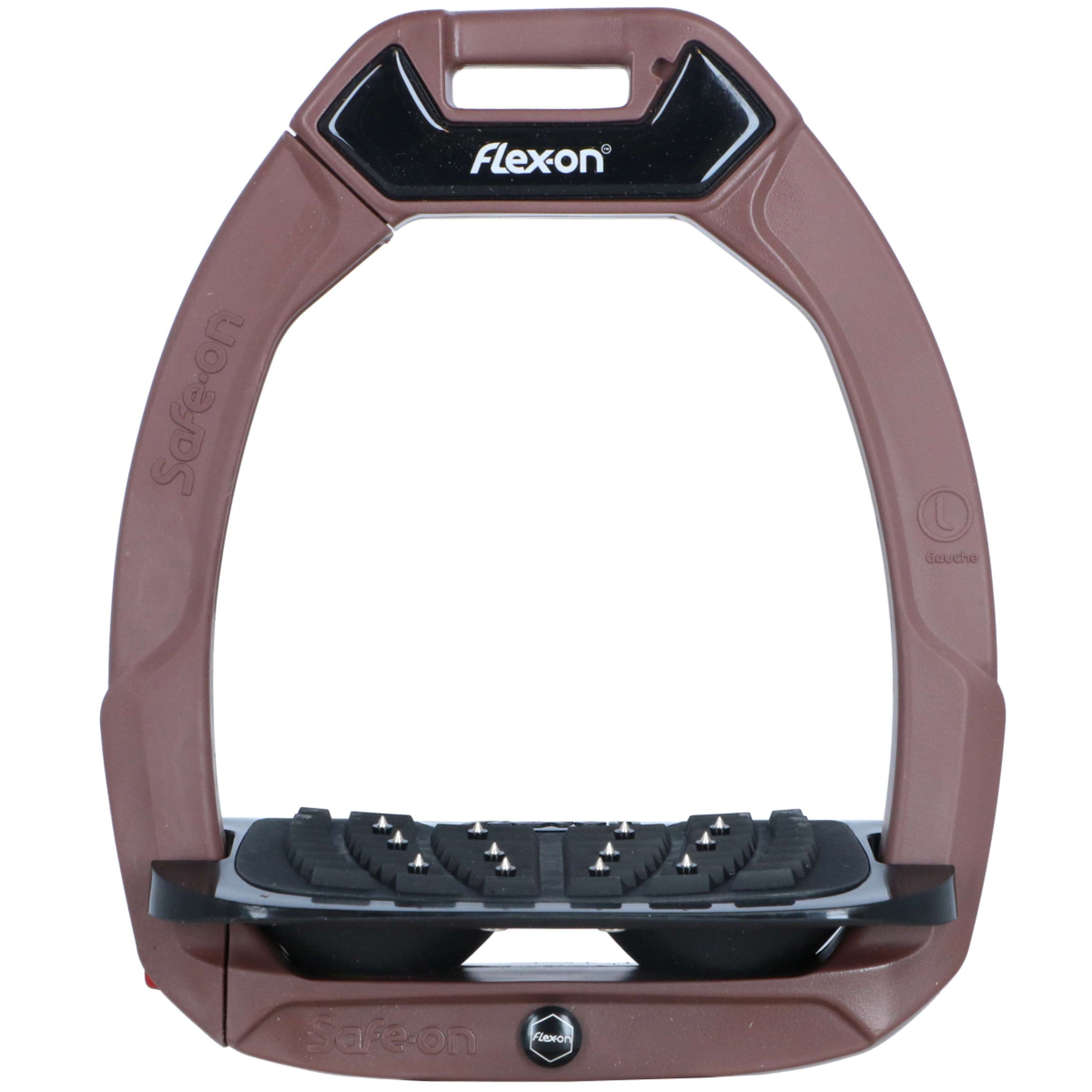 Flex-On Safety Stirrups Safe-On Inclined Ultra Grip Brown/Black/Black