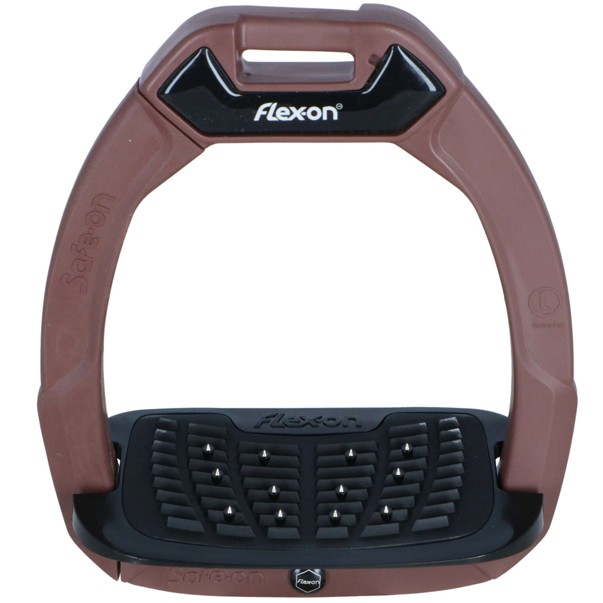 Flex-On Safety Stirrups Safe-On Inclined Ultra Grip Brown/Black/Black