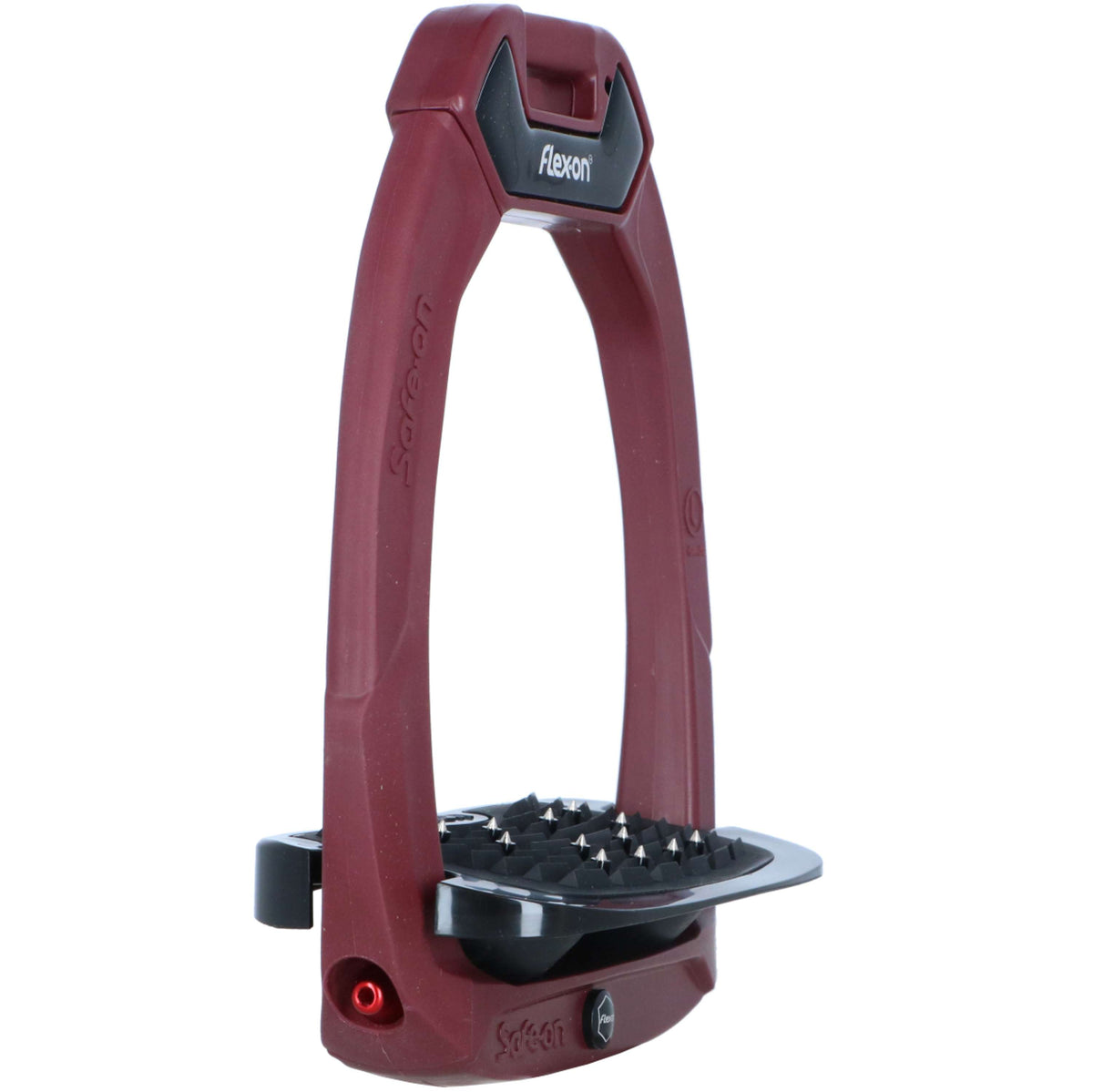 Flex-On Safety Stirrups Safe-On Inclined Ultra Grip Burgundy/Black/Black