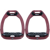 Flex-On Safety Stirrups Safe-On Inclined Ultra Grip Burgundy/Black/Black