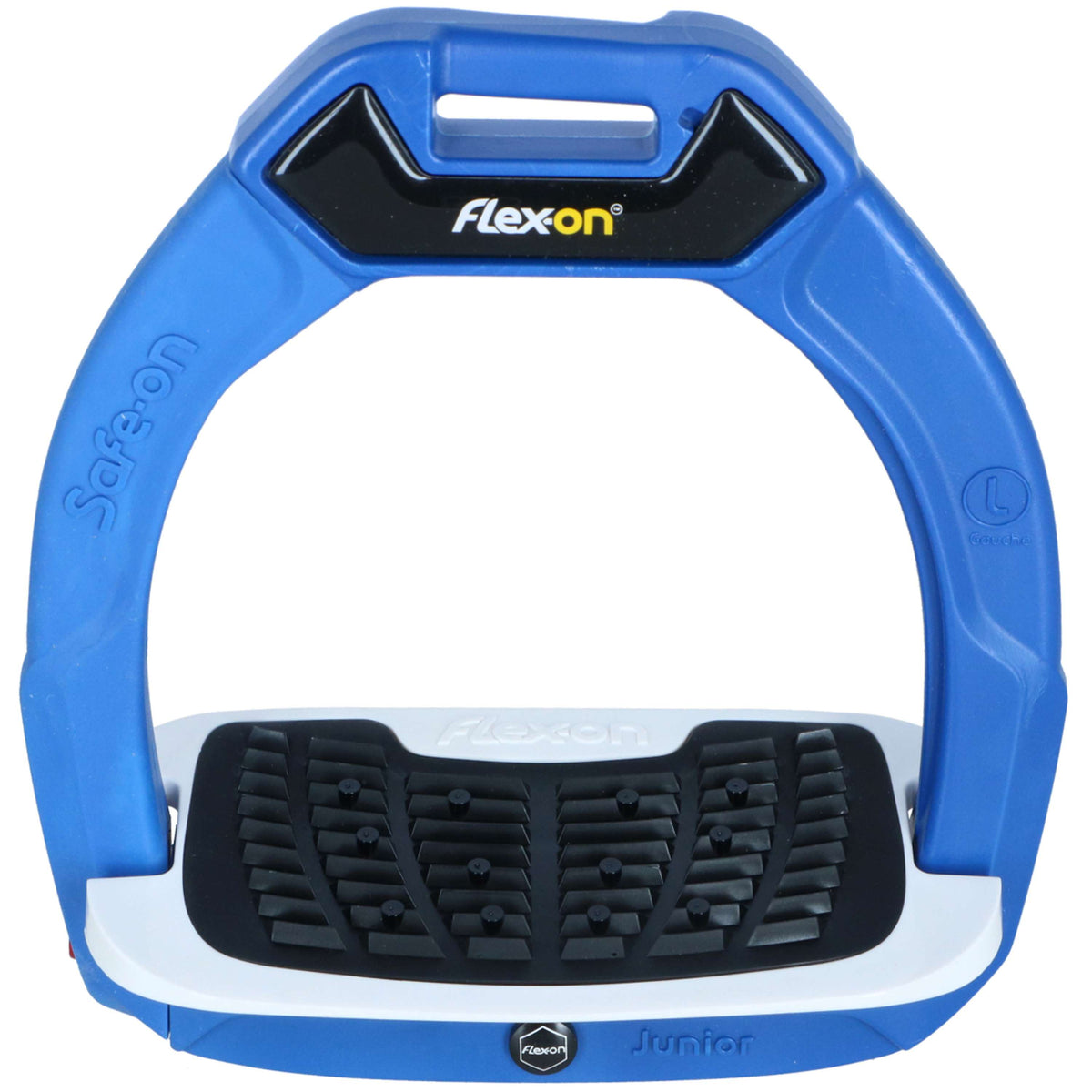 Flex-On Safety Stirrups Safe-On Junior Inclined Grip Blue/White/Yellow