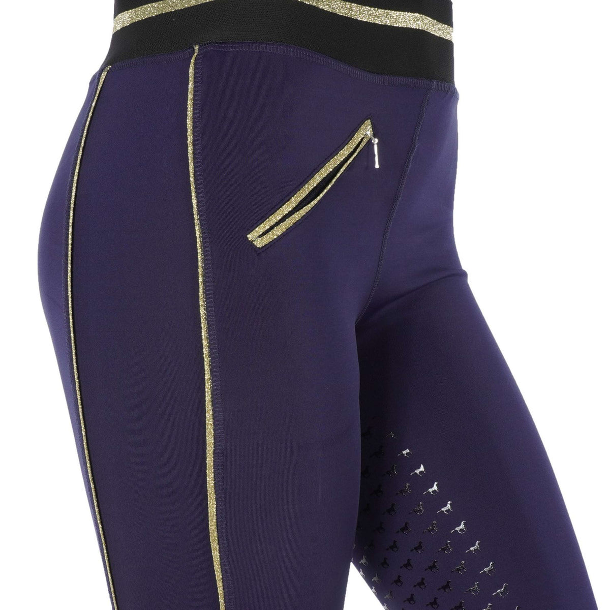 Red Horse Riding Legging Kaya Blue/Gold