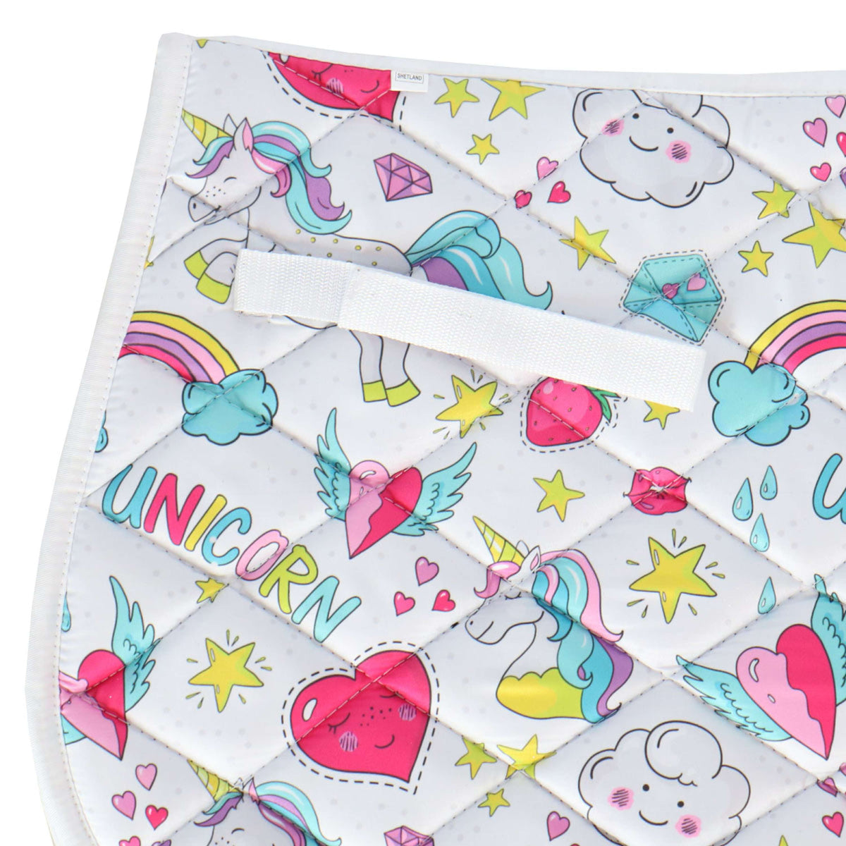 HB Saddlepad Unicorn Cartoon White Print