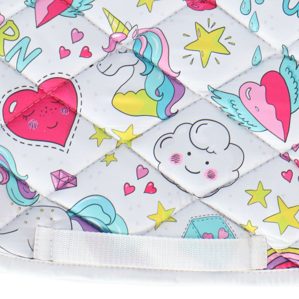 HB Saddlepad Unicorn Cartoon White Print