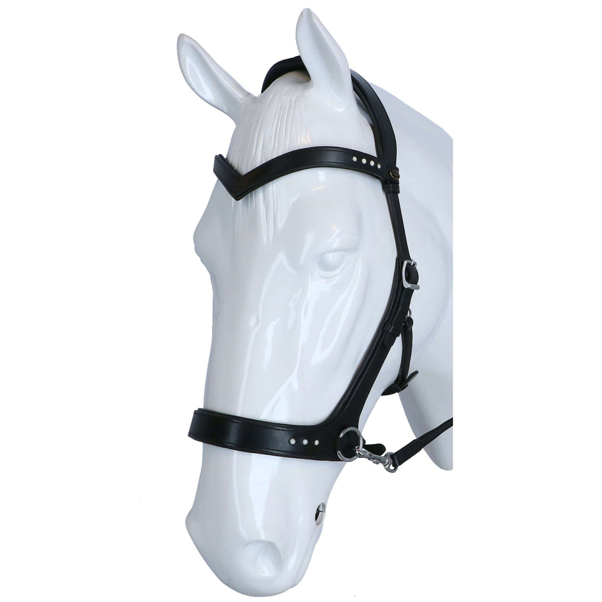 F.R.A Bridle Glory Side-Pull Leather with Beads Black