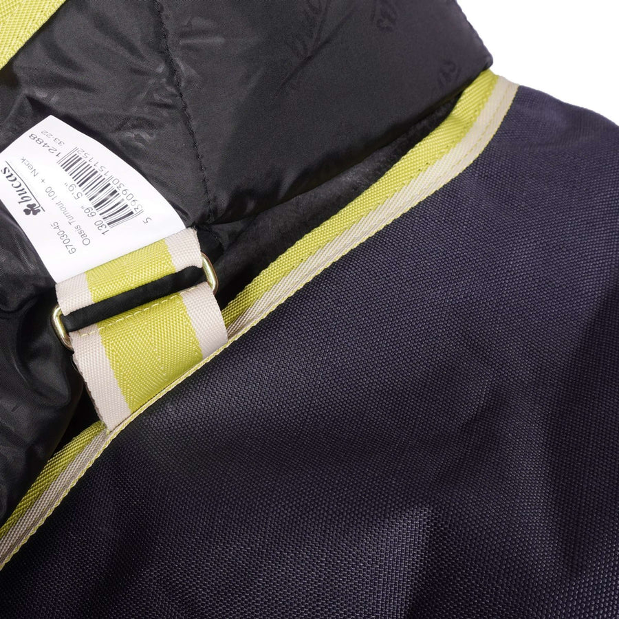Bucas Oasis Turnout Neck 100g Dark Grey/Lime