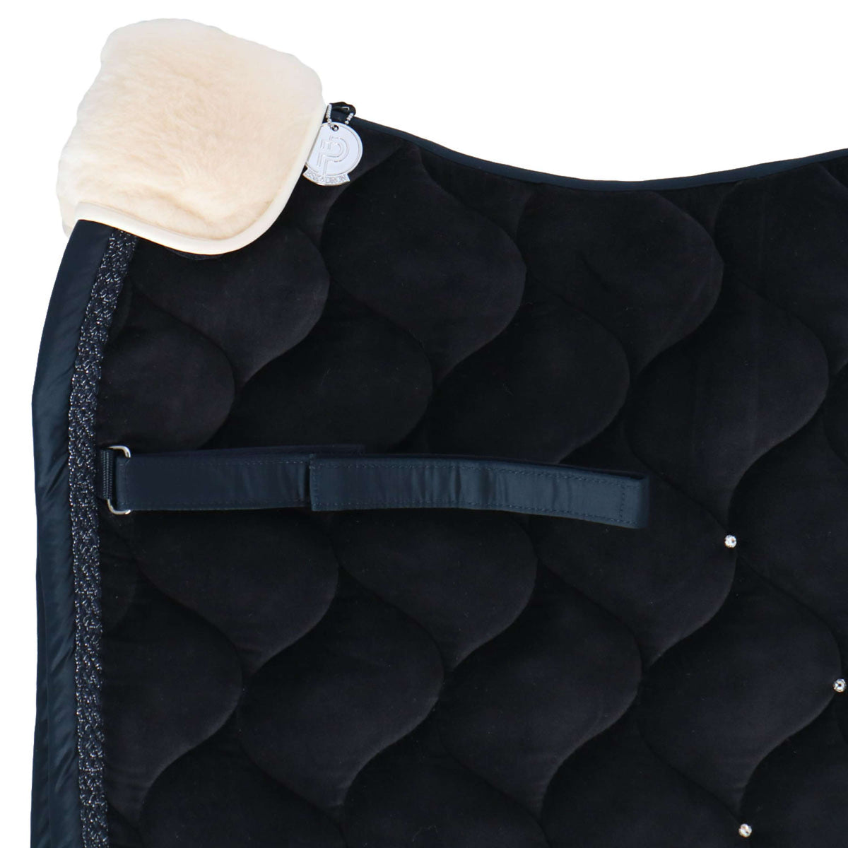 Eskadron Saddlepad Platinum Pure Velvet Crystal Dressage Navy