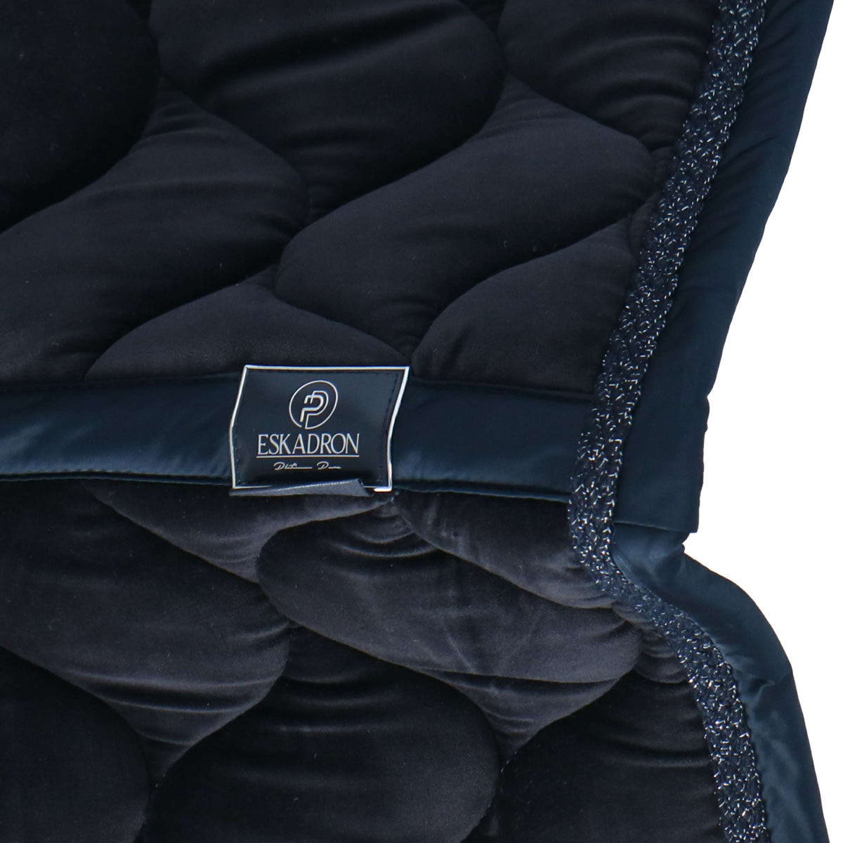 Eskadron Saddlepad Platinum Pure Velvet Crystal Dressage Navy