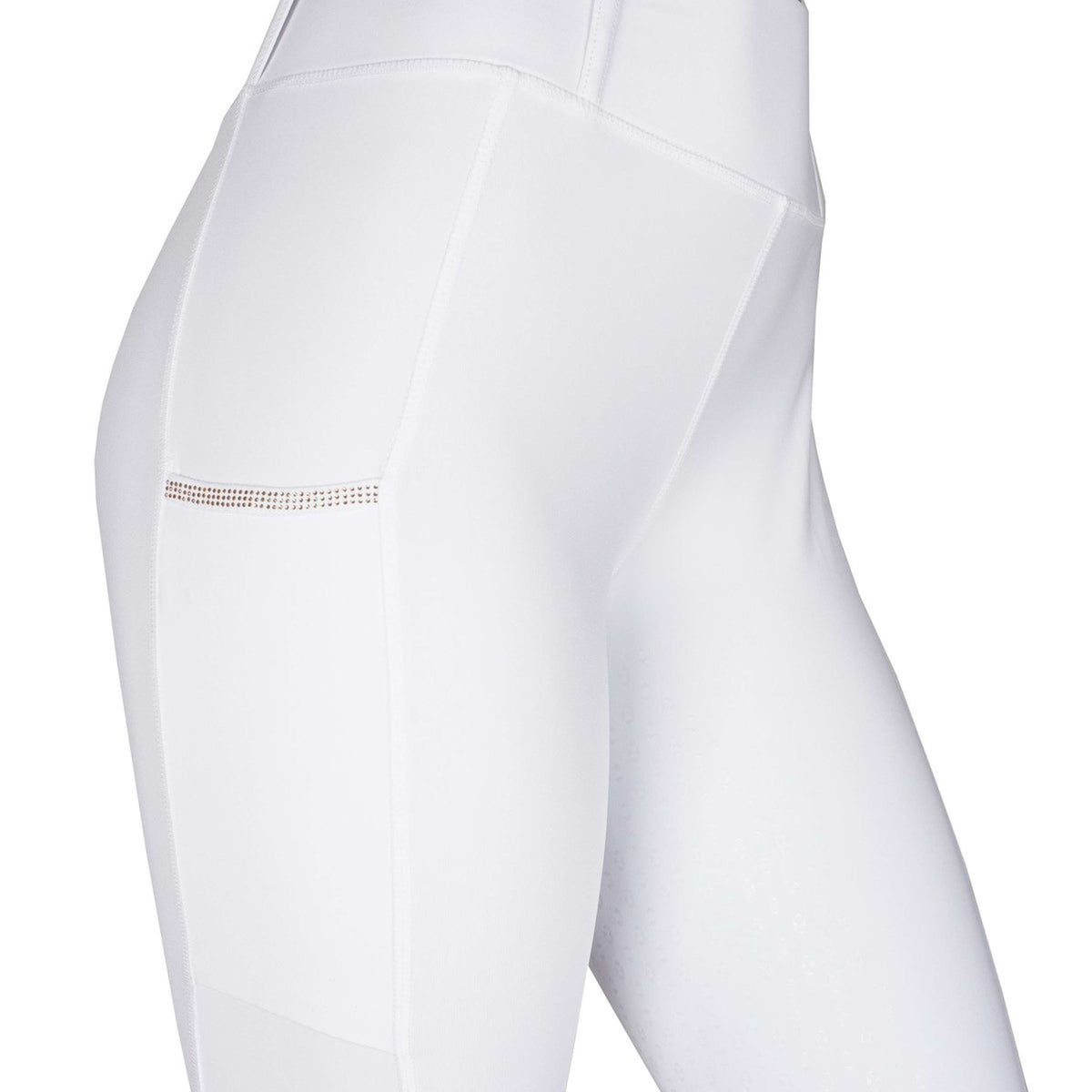 Rebel Pull On Riding Legging Crystal Full grip White