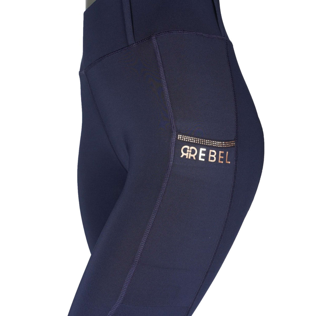 Rebel Pull On Riding Legging Crystal Full grip Navy