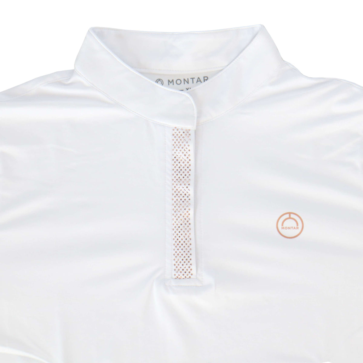 Montar Shirt Briella Rosegold Crystals LangeMouwen White