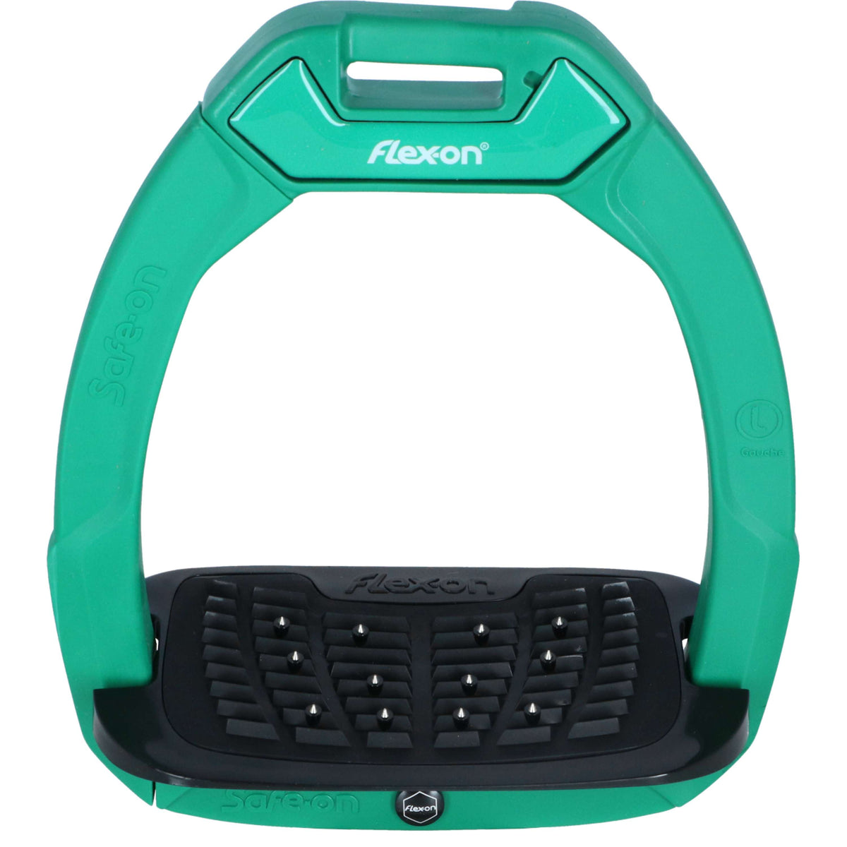 Flex-On Safety Stirrups Safe-On Inclined Ultra Grip Irish Green