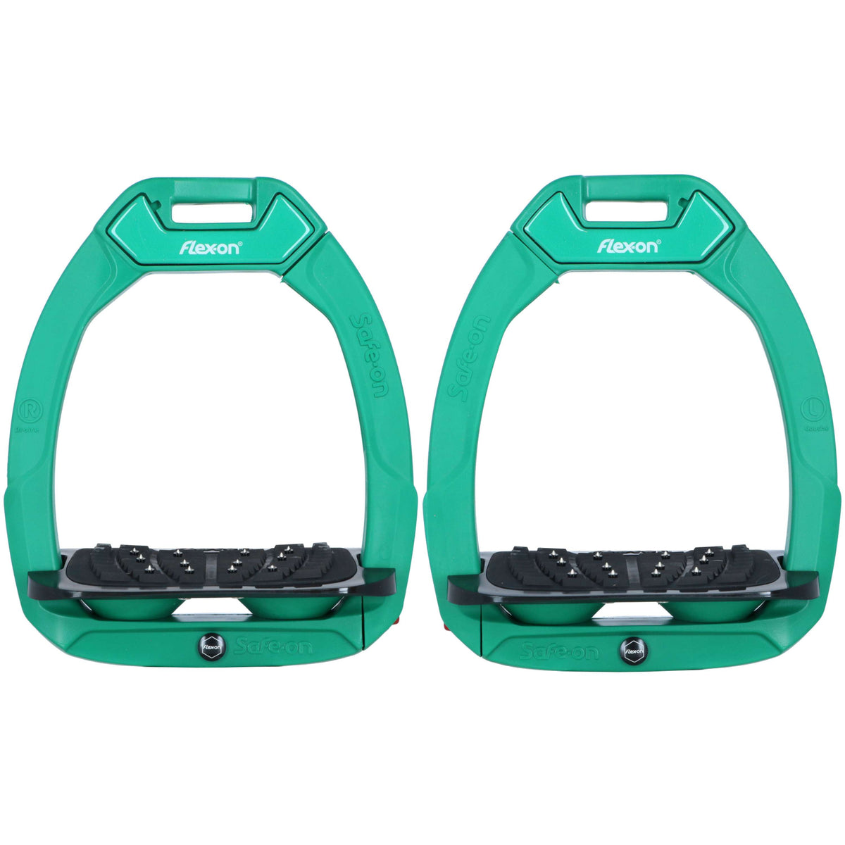 Flex-On Safety Stirrups Safe-On Inclined Ultra Grip Irish Green